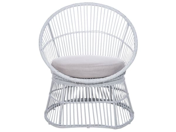 Cafesæt Polyrattan Hvid 3 dele Udendørs Kurvestole med Sidebord Bistrosæt Flet til Have Terrasse Indretning