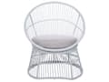 Miniatyrbillede 5 af 11: Cafesæt Polyrattan Hvid 3 dele Udendørs Kurvestole med Sidebord Bistrosæt Flet til Have Terrasse Indretning