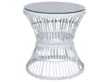 Miniatyrbillede 7 af 11: Cafesæt Polyrattan Hvid 3 dele Udendørs Kurvestole med Sidebord Bistrosæt Flet til Have Terrasse Indretning