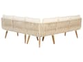 Miniatyrbillede 5 af 11: Loungesæt Beige Akacietræ 5 Personers Havesofa Sæt L formet Hjørnesofa Lounge Havebord Reb Design Indendørs Udendørs