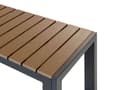 Miniatyrbilde 9 av 11: Hagespisesett i lyst treverk og svart utendørs 3-delt rektangulært bord med 2 benker børstet aluminiumsramme