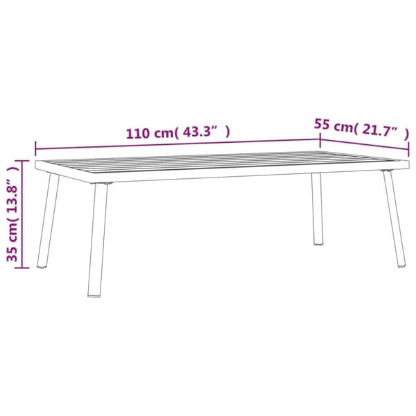 vidaXL havebord 110x55x35 cm stål antracitgrå