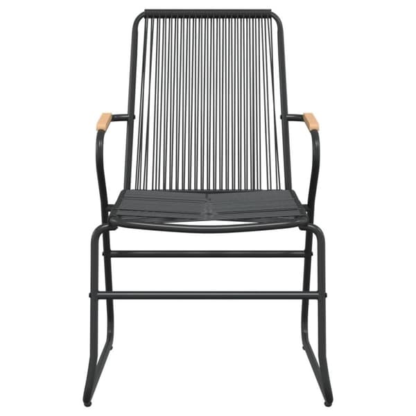 vidaXL Hagespisegruppe 3 deler svart PVC-rotting