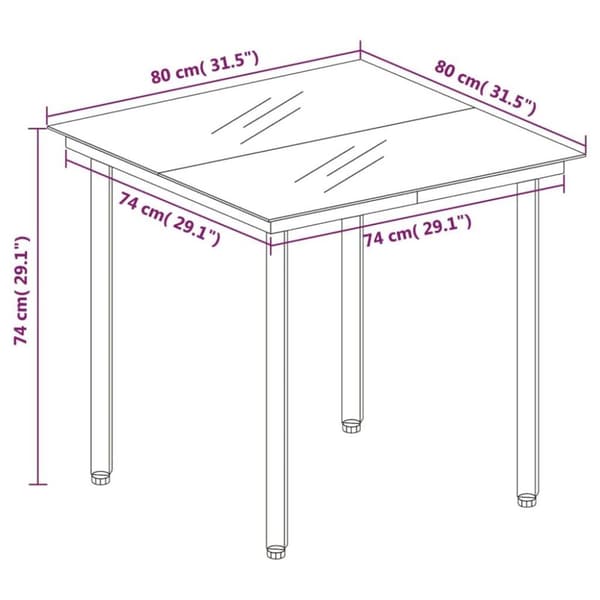 vidaXL Hagespisegruppe 3 deler svart PVC-rotting