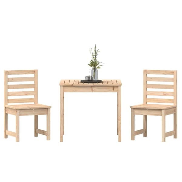 vidaXL 3-osainen Bistrosarja täysi mänty