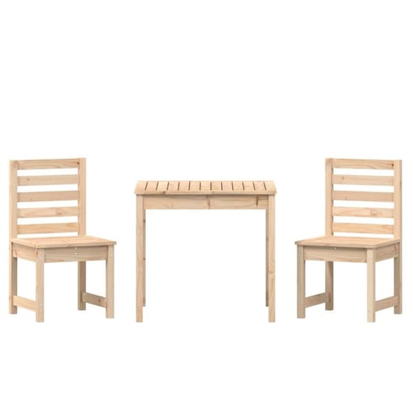vidaXL Hagebistrosett 3 deler heltre furu