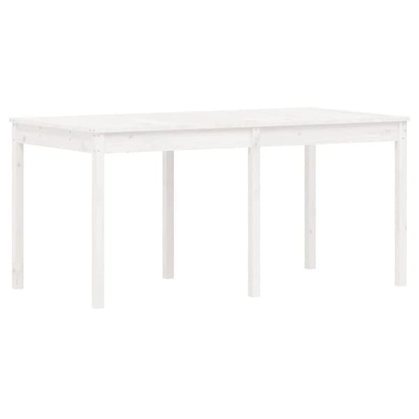 vidaXL Hagespisestue 7 deler hvit heltre furu