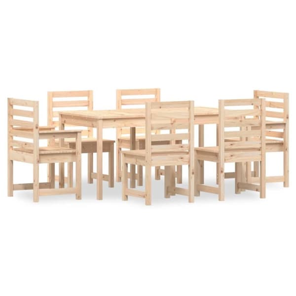 vidaXL Hagespisestue 7 deler heltre furu