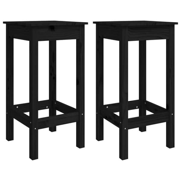 vidaXL Hagebarsett 3 deler svart heltre furu