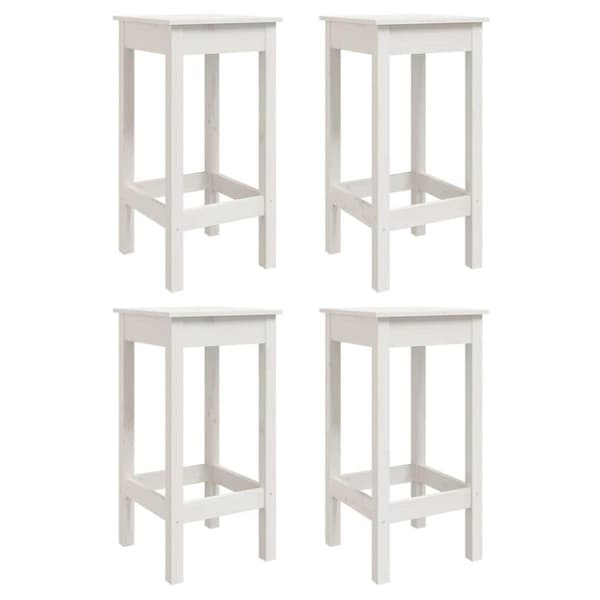 vidaXL Hagebarsett 5 deler hvit heltre furu