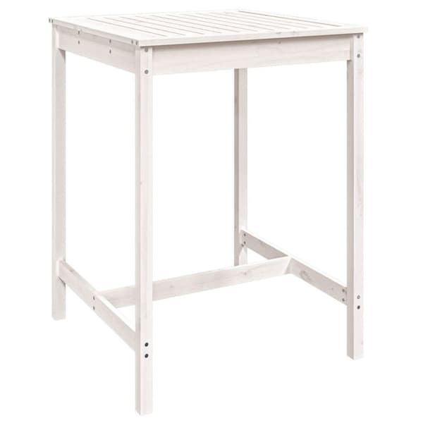 vidaXL Hagebarsett 5 deler hvit heltre furu