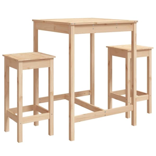 vidaXL Hagebarsett 3 deler heltre furu