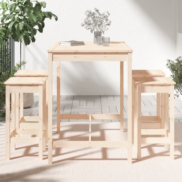 vidaXL Hagebarsett 5 deler heltre furu