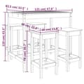 Miniatyrbilde 10 av 10: vidaXL Hagebarsett 5 deler heltre furu