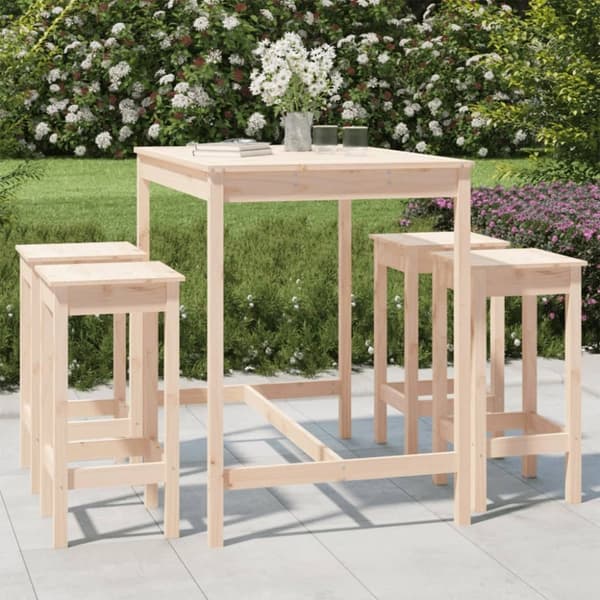vidaXL Hagebarsett 5 deler heltre furu