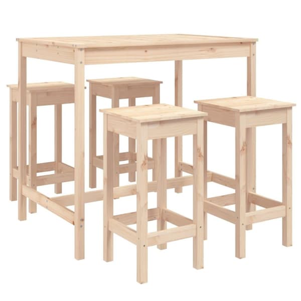 vidaXL Hagebarsett 5 deler heltre furu
