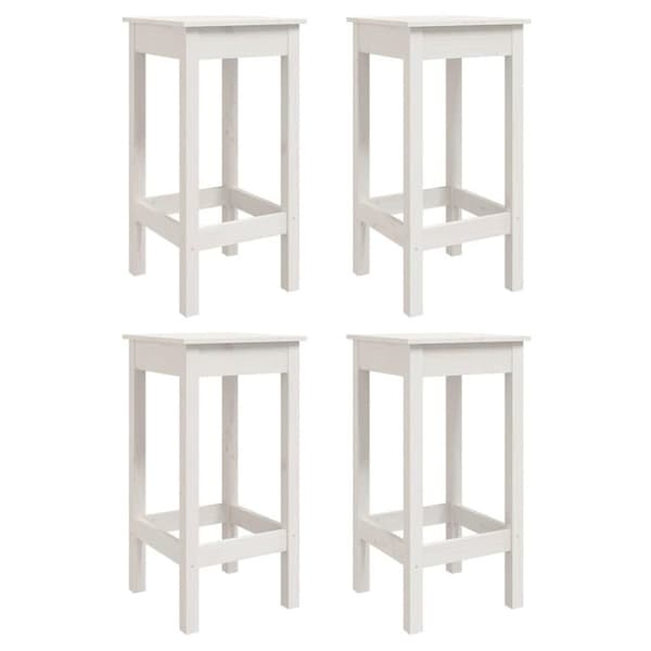 vidaXL Hagebarsett 5 deler hvit heltre furu