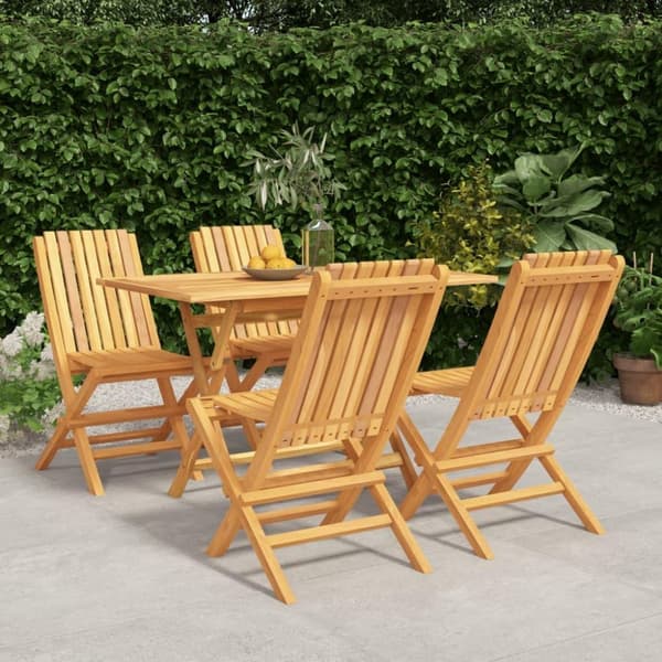 vidaXL Hagespisegruppe 5 deler heltre teak