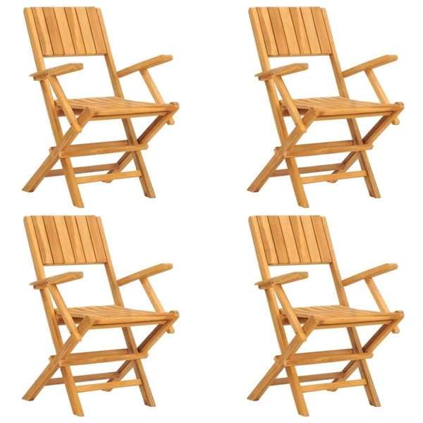 vidaXL Hagespisegruppe 5 deler heltre teak