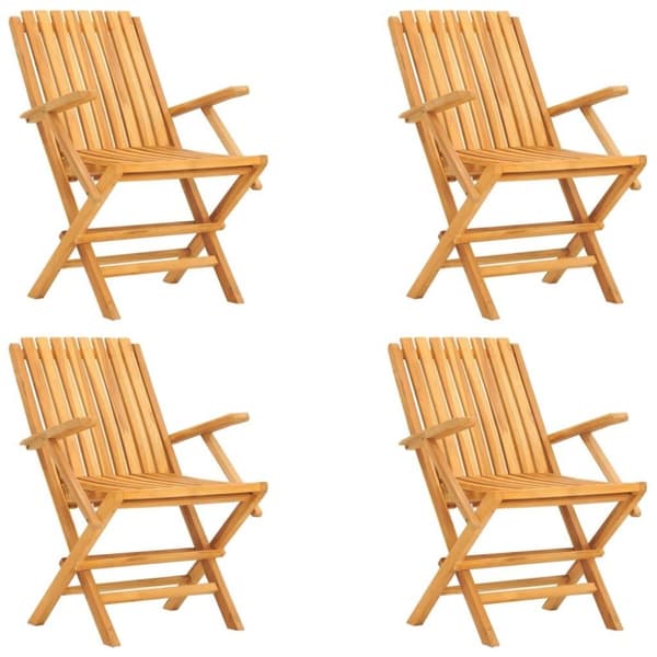 vidaXL Matgrupp för trädgården 5 delar massiv teak