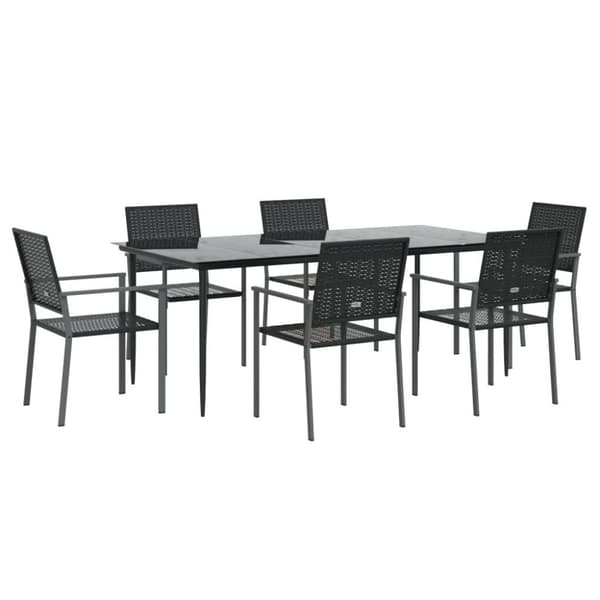 vidaXL Hagespisegruppe 7 deler polyrotting og stål
