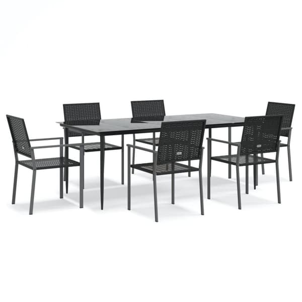 vidaXL Hagespisegruppe 7 deler polyrotting og stål