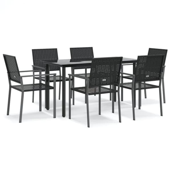 vidaXL Hagespisegruppe 7 deler polyrotting og stål