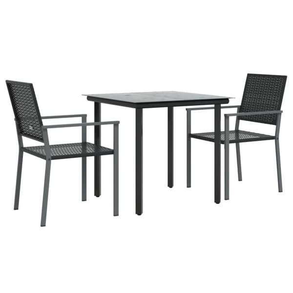 vidaXL Hagespisegruppe 3 deler polyrotting og stål