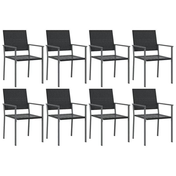 vidaXL Hagespisegruppe 9 deler polyrotting og stål