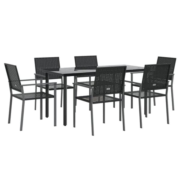 vidaXL Hagespisegruppe 7 deler polyrotting og stål