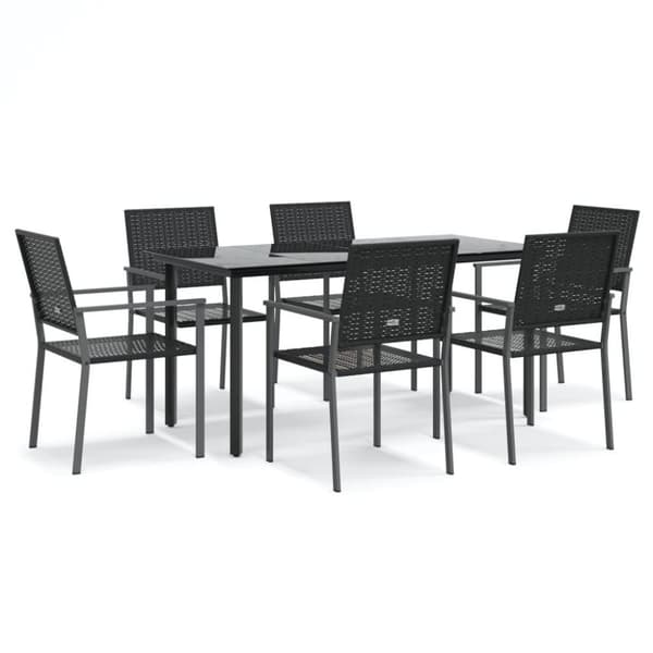 vidaXL Hagespisegruppe 7 deler polyrotting og stål