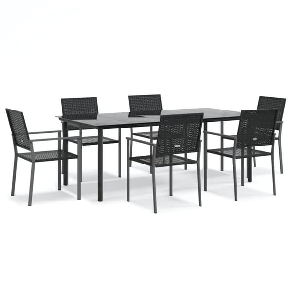 vidaXL Hagespisegruppe 7 deler polyrotting og stål