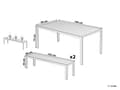 Miniatyrbillede 3 af 11: Havemøbelsæt Lyst Træ Plast Sort Aluminium 6 Personers Havebord med Bænke Nonwood Vedligeholdelsesfri Havemøbler til Terrasse og Haven
