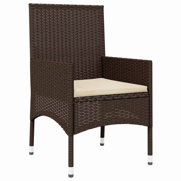 vidaXL Loungegrupp för trädgården med dynor 4 delar konstrotting brun