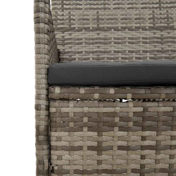 vidaXL Loungegrupp med dynor 4 delar konstrotting grå