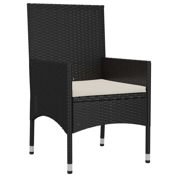vidaXL loungesæt til haven 4 dele med hynder polyrattan sort