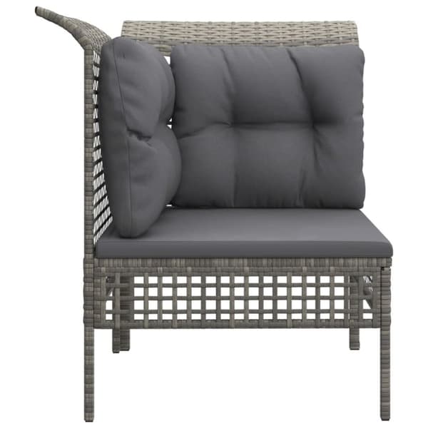 vidaXL hjørnemodul til havesofa med hynde polyrattan grå