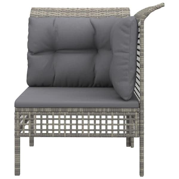vidaXL hjørnemodul til havesofa med hynde polyrattan grå