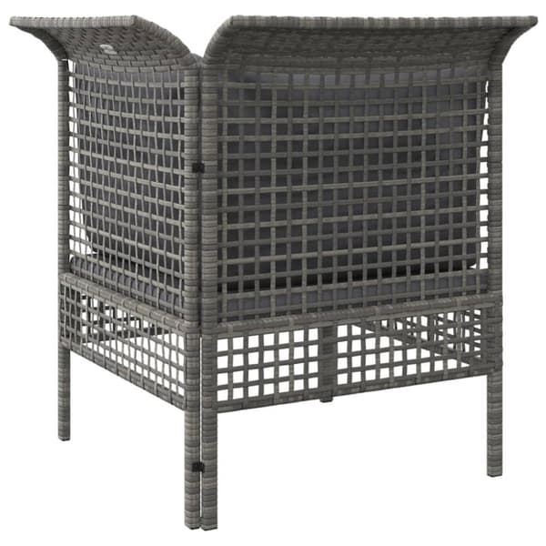 vidaXL hjørnemodul til havesofa med hynde polyrattan grå