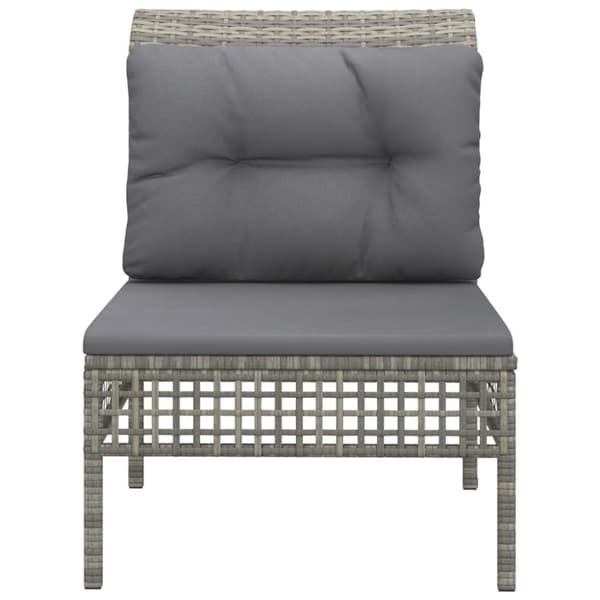 vidaXL midtermodul til havesofa med hynde polyrattan grå