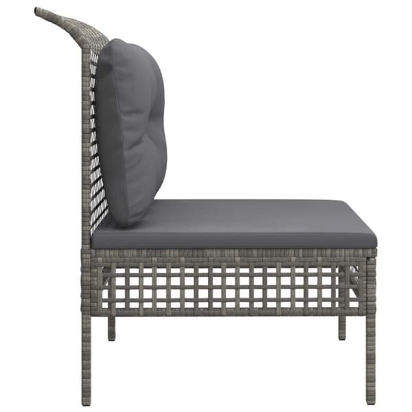 vidaXL midtermodul til havesofa med hynde polyrattan grå