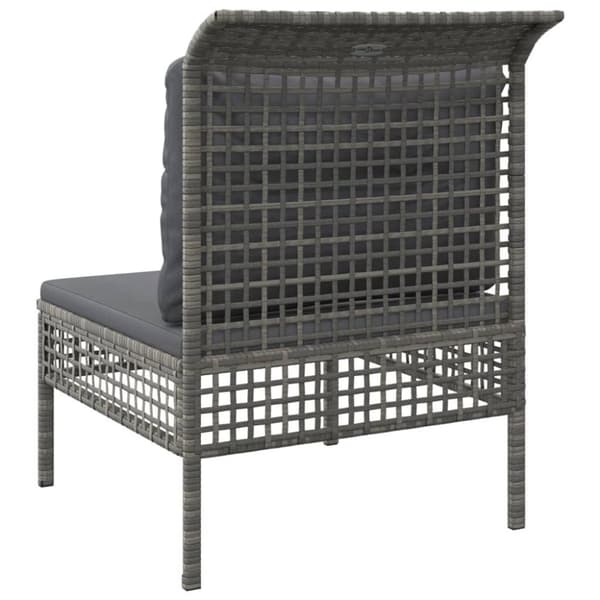 vidaXL midtermodul til havesofa med hynde polyrattan grå