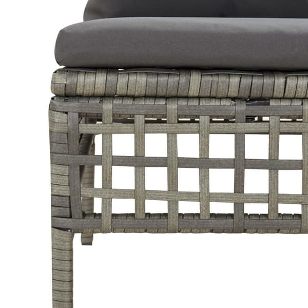 vidaXL midtermodul til havesofa med hynde polyrattan grå