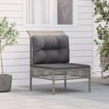 Miniatyrbillede 2 af 8: vidaXL midtermodul til havesofa med hynde polyrattan grå
