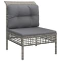 Miniatyrbillede 1 af 8: vidaXL midtermodul til havesofa med hynde polyrattan grå