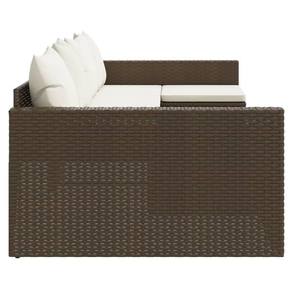 vidaXL Loungegrupp med dynor 2 delar brun konstrotting