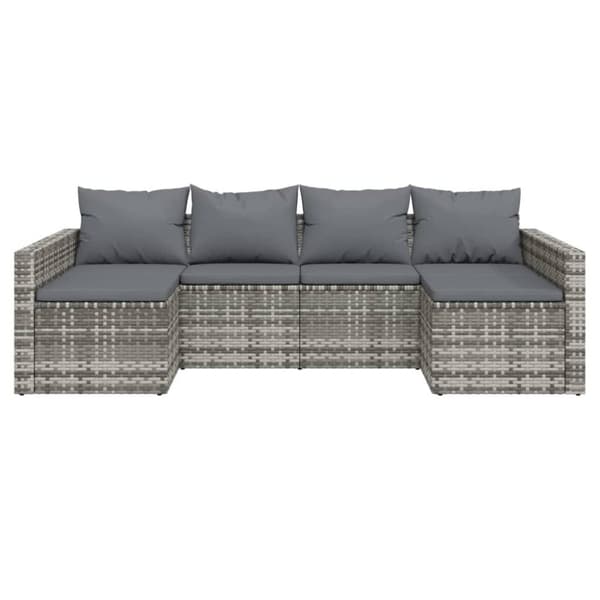vidaXL loungesæt til haven 2 dele med hynder polyrattan grå