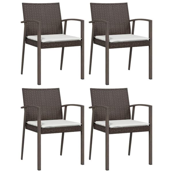 vidaXL spisebordssæt til haven 5 dele med hynder polyrattan og stål