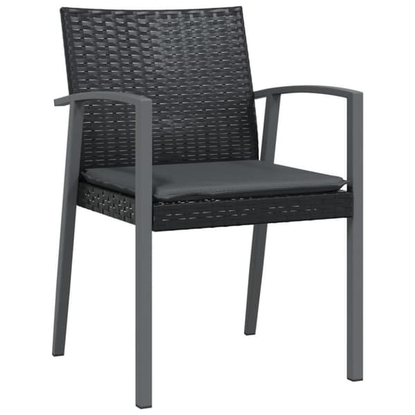 vidaXL spisebordssæt til haven 9 dele med hynder polyrattan og stål