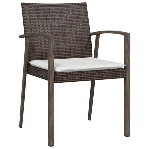 vidaXL spisebordssæt til haven 7 dele med hynder polyrattan og stål